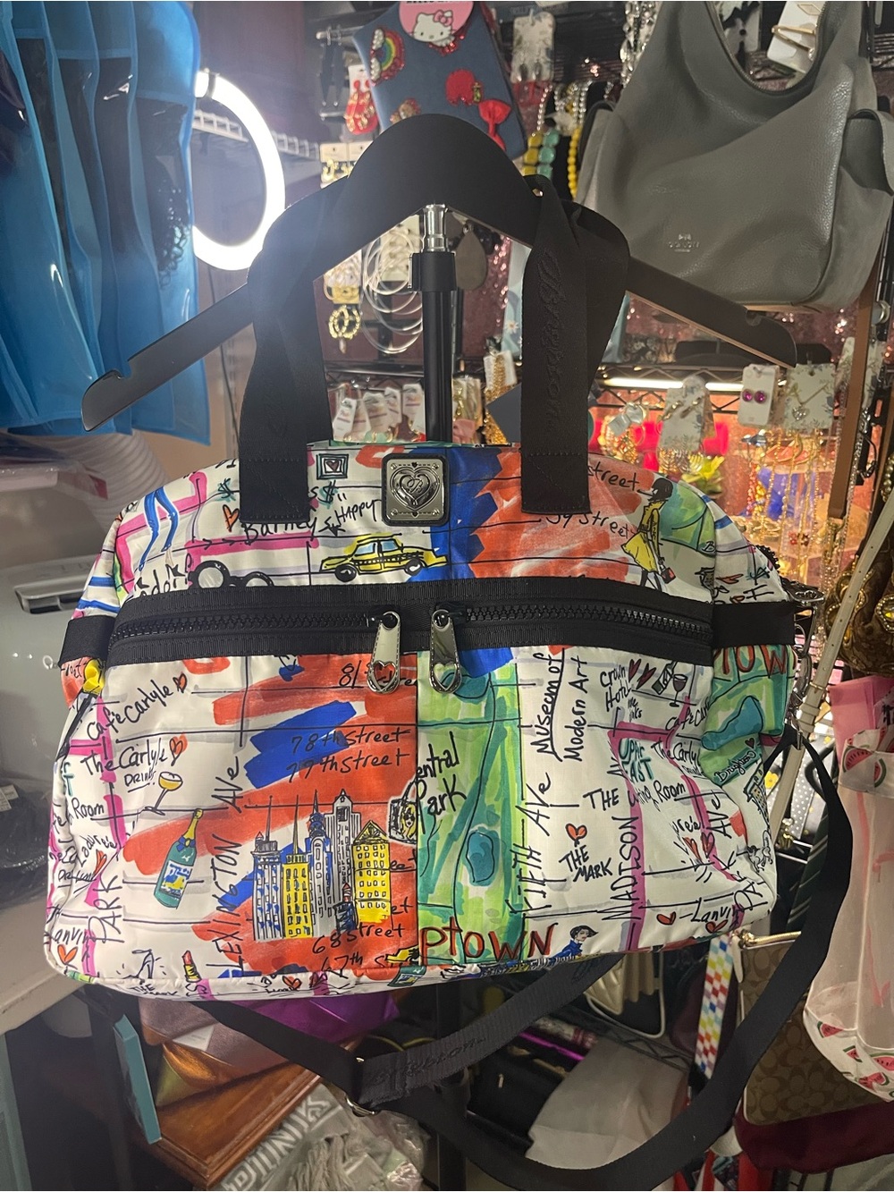 Betsey Johnson Multicolor City-Print Travel Tote